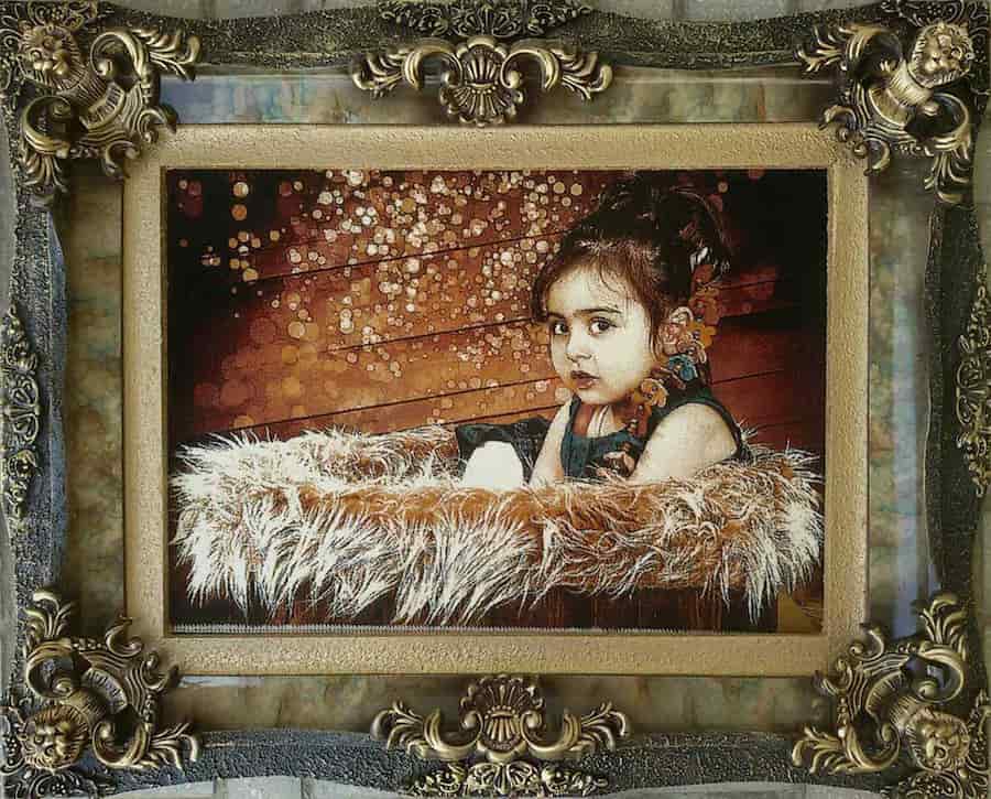 تابلو فرش عکس چهره؛ نخ ابریشم تزیینی 2 نوع (دستباف ماشینی)