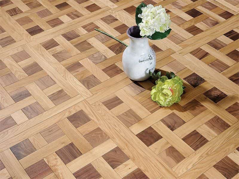 سرامیک طرح پارکت زیبا؛ سفید طوسی کاراملی 2 مدل مدرن سنتی