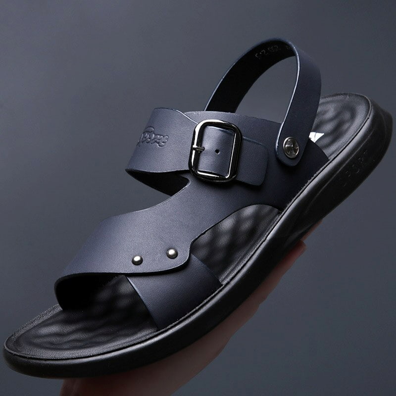 صندل مردانه پاپا؛ بادوام رنگبندی متنوع 2 جنس چرم پلاستیک