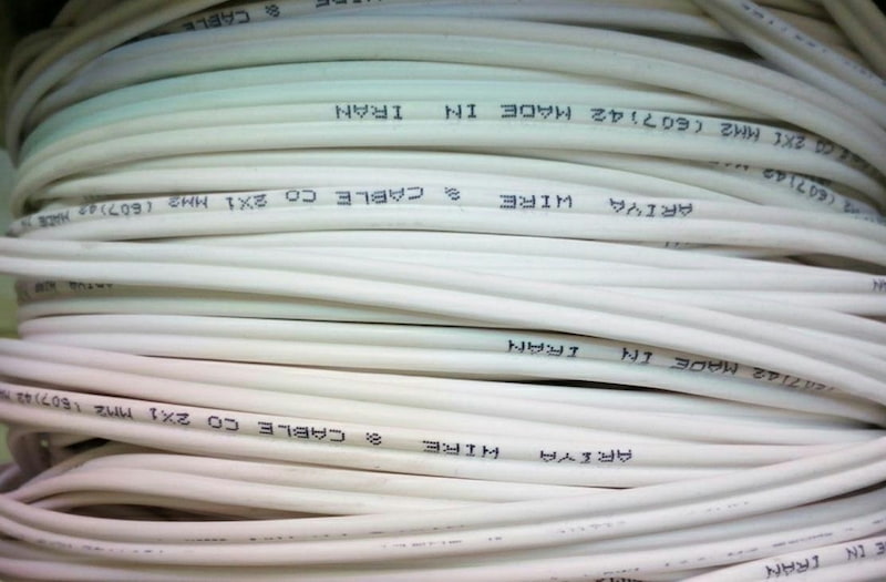 سیم دو رشته اسپیکر؛ ترموپلاستیک افشان مفتولی 4 رنگ سفید قرمز سیاه آبی