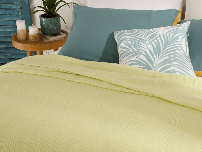 روتختی دونفره لیمویی؛ ضد حساسیت 2 جنس الیاف طبیعی نخ