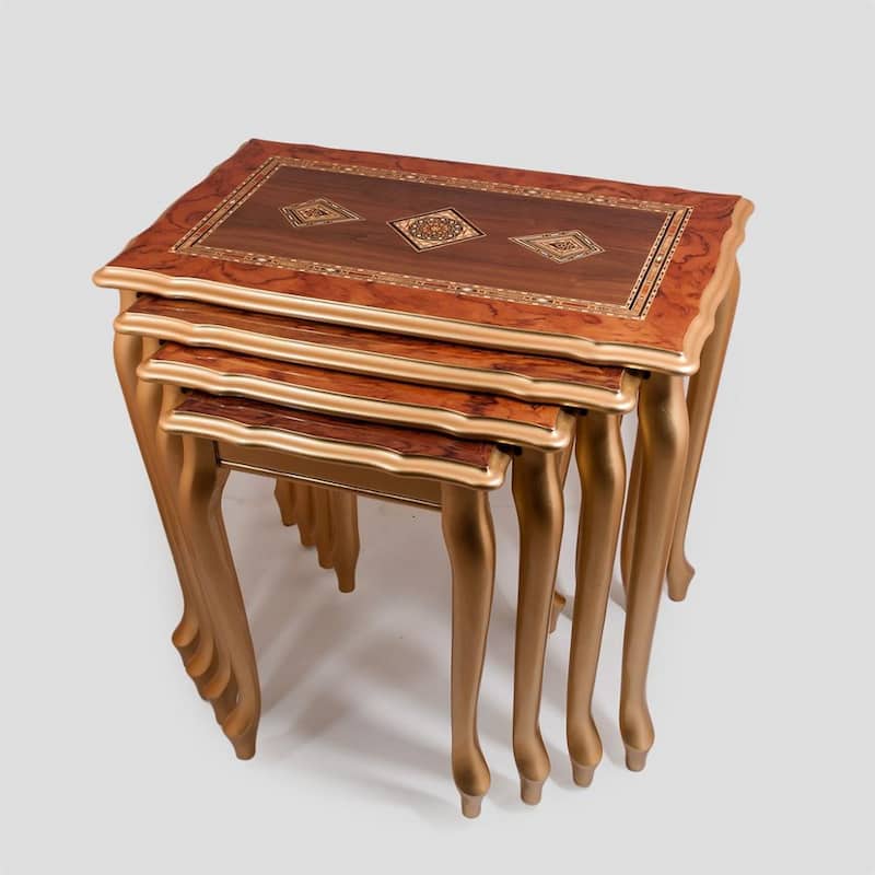 میز عسلی معرق کاری؛ کیفیت بالا معماری کلاسیک 2 مدل ( تک بعدی سه بعدی)