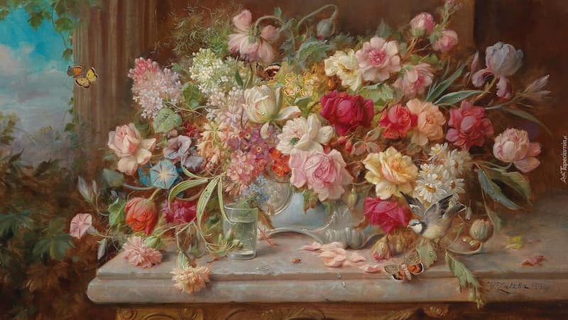 تابلو گل رز؛ دیواری روی میزی 2 کاربرد اداری تفریحی چاپی گلدوزی شده