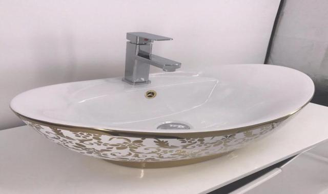 سنگ سرامیک دستشویی؛ ضد آب سرویس بهداشتی (سفید مشکی کرم)