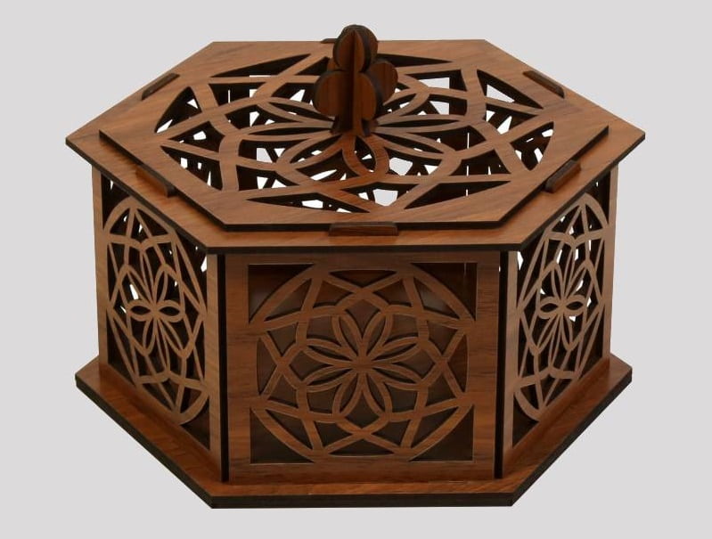 گز کرمانی جعبه چوبی؛ ضد عفونی کلسیم بهداشتی شیرین