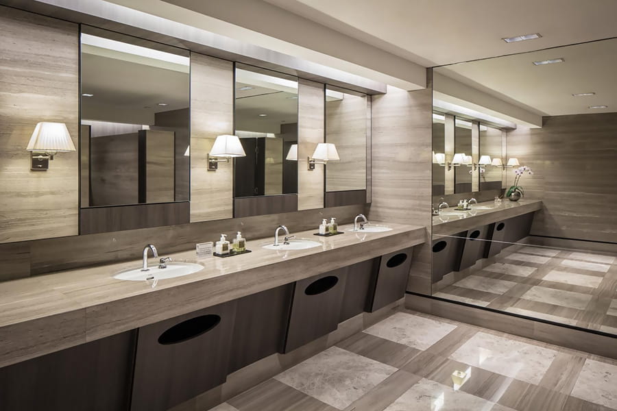 کاشی سرویس بهداشتی اداری؛ پرسلان حبابدار آجری مات شش ضلعی 30*30 سانتی متر