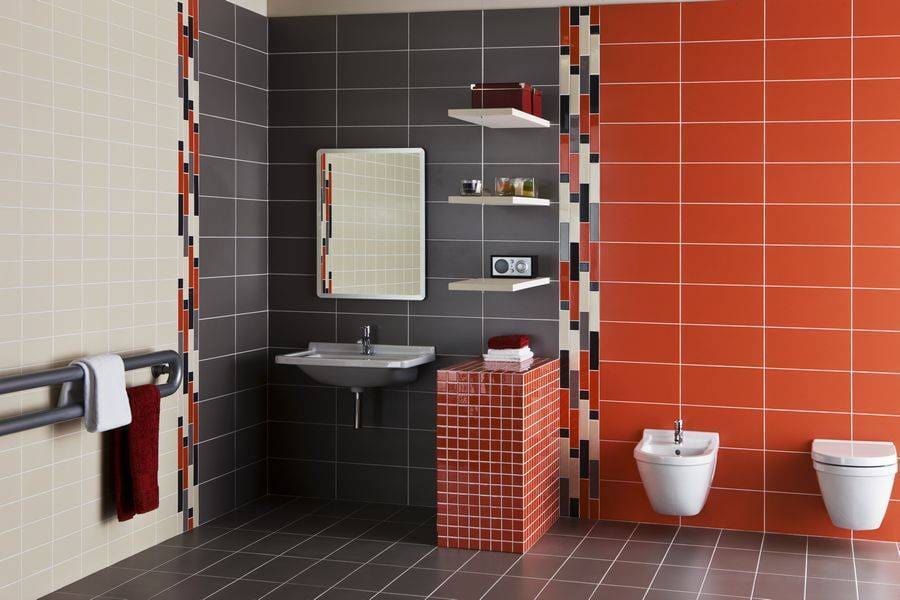 کاشی سرویس بهداشتی رنگی؛ کالیبره صاف برجسته (22*19.5) مات شفاف