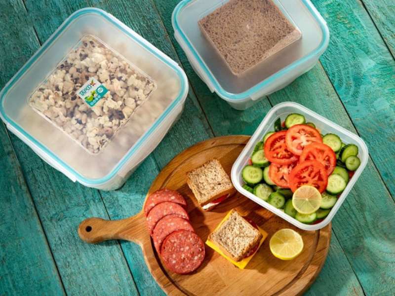 ظروف پلاستیکی تاپکو؛ طوسی صورتی آبی 2 جنس پلی پروپیلن PVC