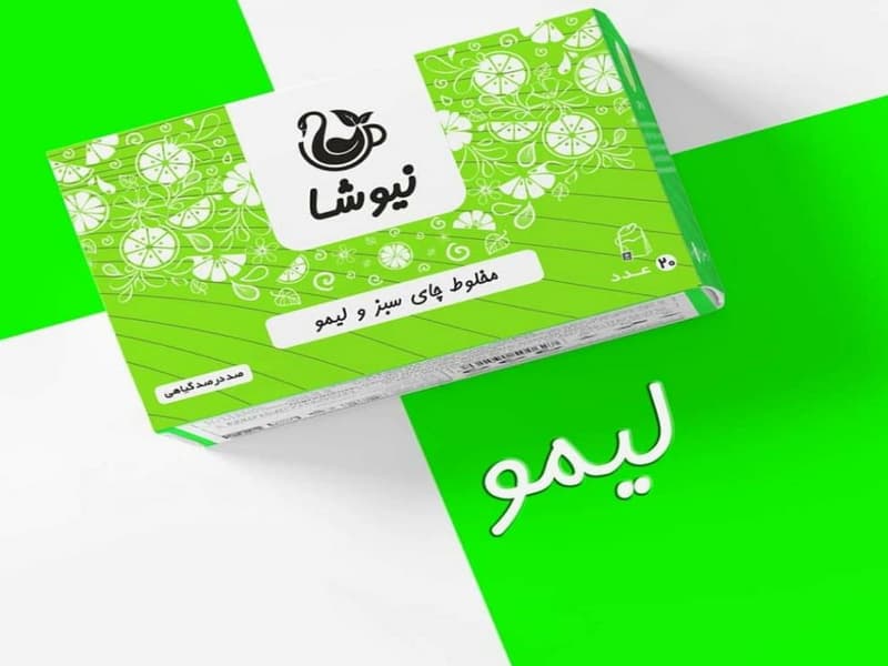 دمنوش چای سبز لیمو نیوشا؛ خوش عطر 50 عددی مناسب رژیم لاغری