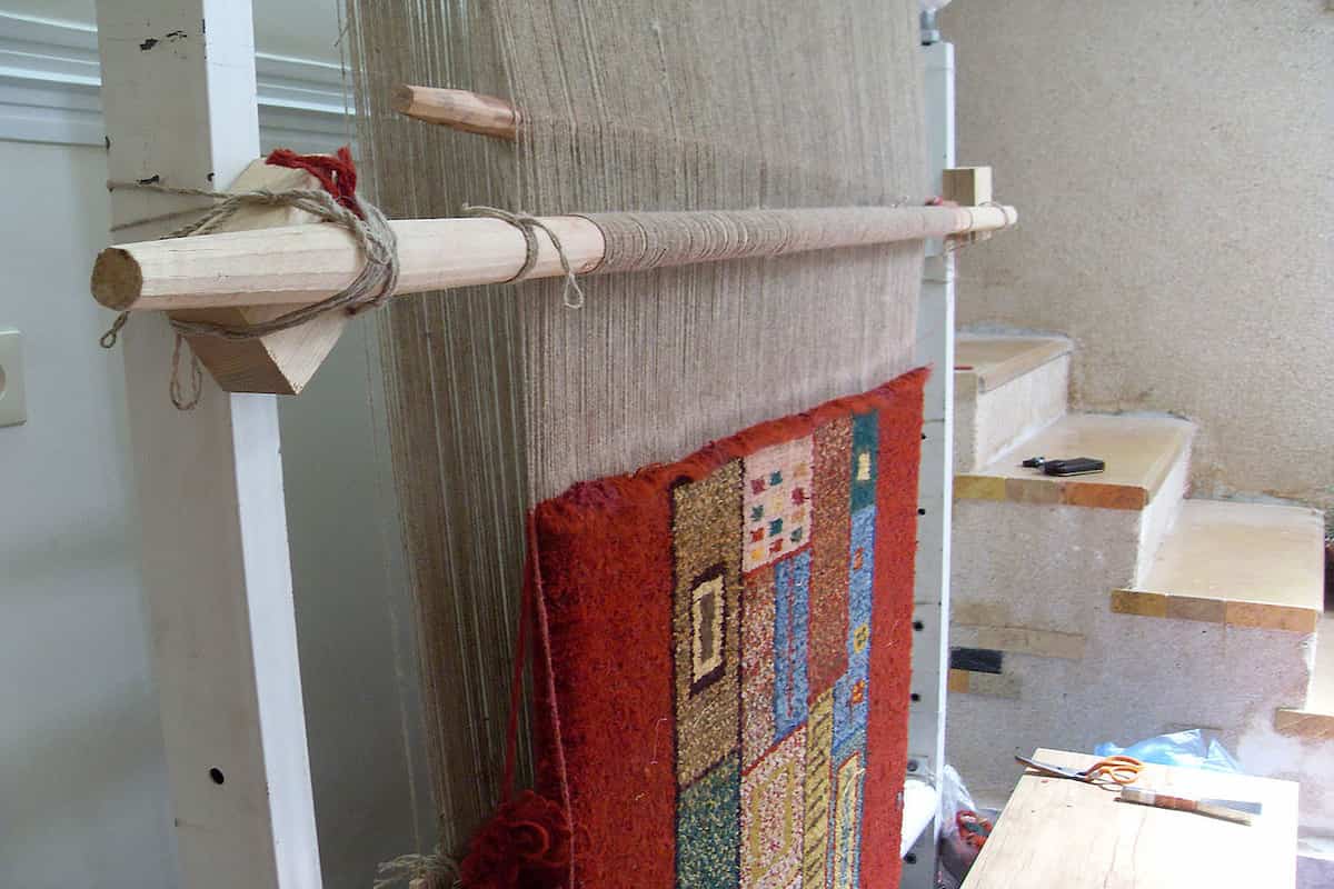 گلیم فرش فانتزی طرح سنگی؛ الیاف طبیعی پشم مناسب آشپزخانه Fancy