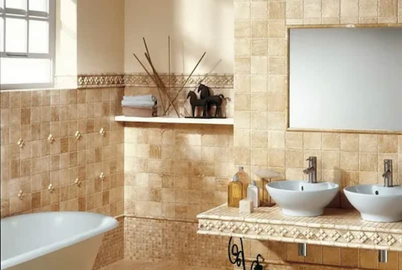 کاشی و سرامیک ضد اسید؛ 2 رنگ کرم سفید ضد سائیدگی عاج دار