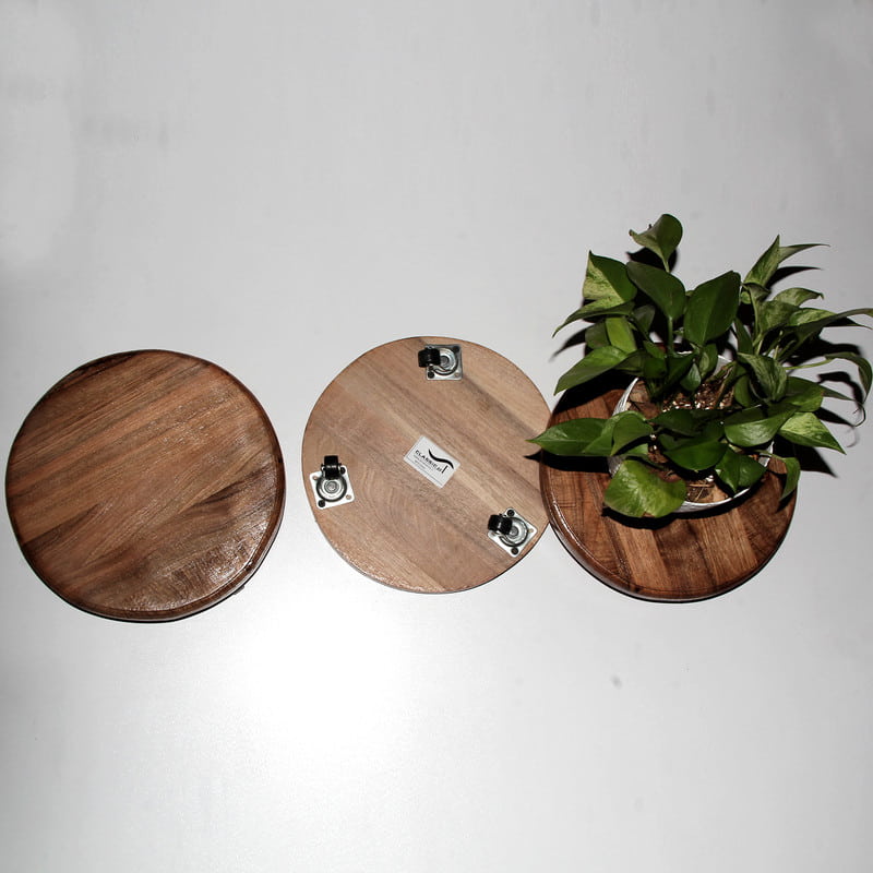 زیر گلدانی پایه دار؛ پلاستیکی سرامیکی 2 مدل متصل جدا سبز Yellow