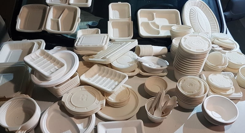 ظروف یکبار مصرف سلولزی (گیاهی) نشاسته ذرت گندم بسته بندی 6 عددی