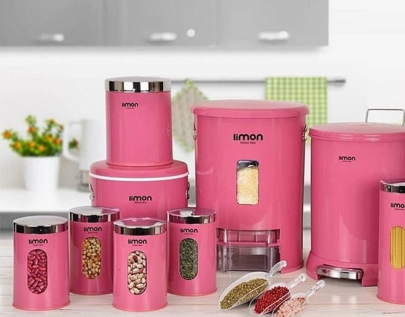 سرویس آشپزخانه عروس لیمون؛ استیل 2 شکل مربع دایره Limon