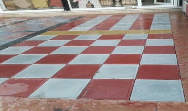 موزاییک حیاط جدید؛ کف دیوار 3 رنگ سفید مشکی (50*50 80*80) سانتی متر