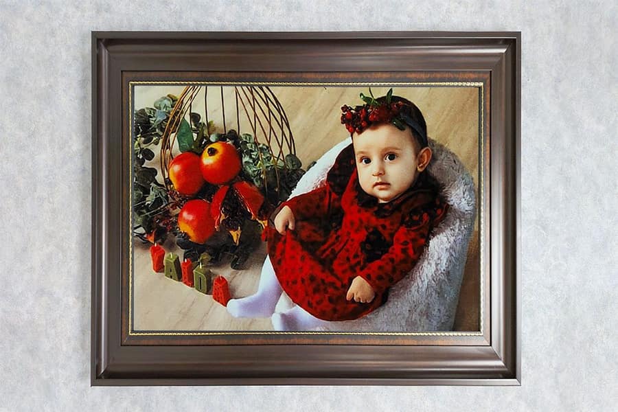 تابلو فرش تصویر شخص؛ ماشینی دستباف ابریشم طبیعی چاپی (100*50) cm