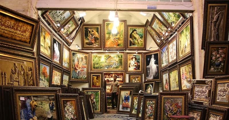 تابلو فرش سه بعدی؛ ماشینی دستباف مرینوف ابریشم پنبه (70*50) سانتی متر