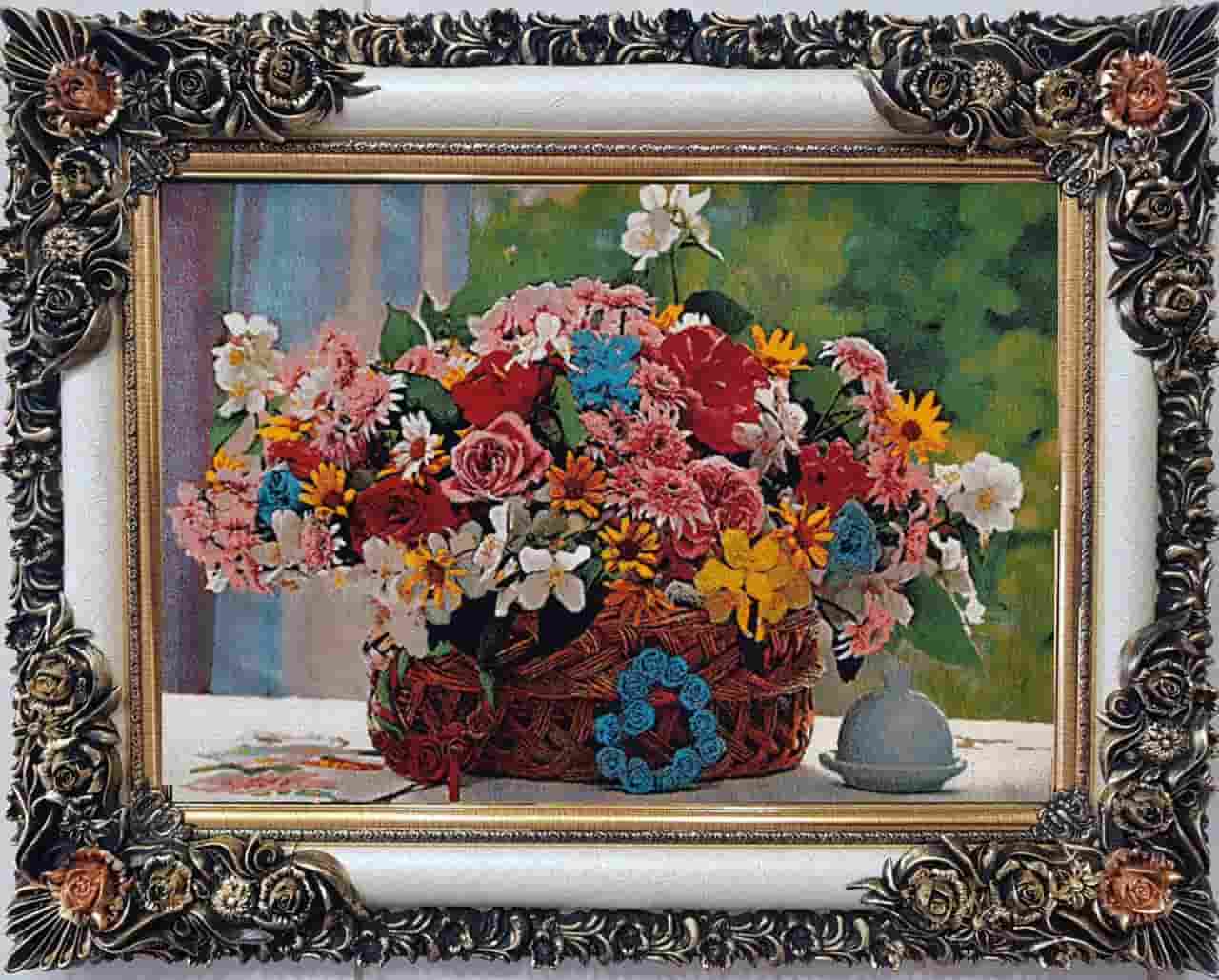 تابلو فرش هامون؛ دستبافت ابریشم 2 قاب چوبی فلزی Hamon