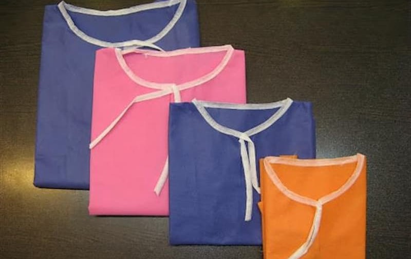 لباس بیمارستانی زنان زایمان؛ نرم لطیف قابل شستشو 3 رنگ آبی صورتی سفید 