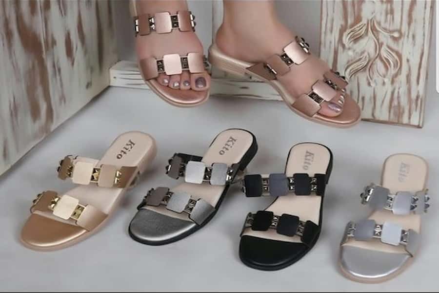 صندل زنانه ترک؛ پلی اورتان (چرمی طبی) پاشنه بلند کوتاه Sandal