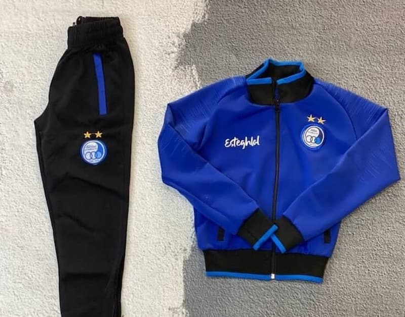 لباس ورزشی پسرانه استقلال؛ پلی استر تیشرت گرمکن هودی Esteghlal