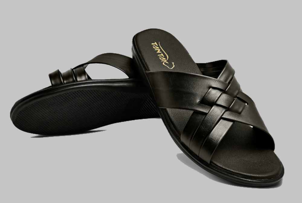 صندل مردانه تن تاک؛ مجلسی اسپرت لا انگشتی (38 39 42 43) ورنی چرمی Tan Tak