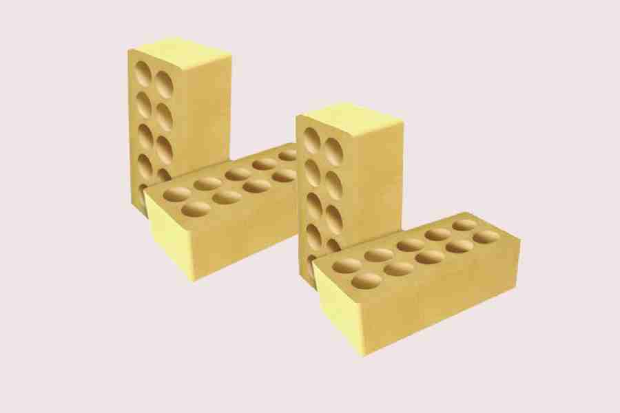 آجر 10 سوراخ؛ دیوار نما سوله نسوز 3 رنگ زرد نارنجی کرم