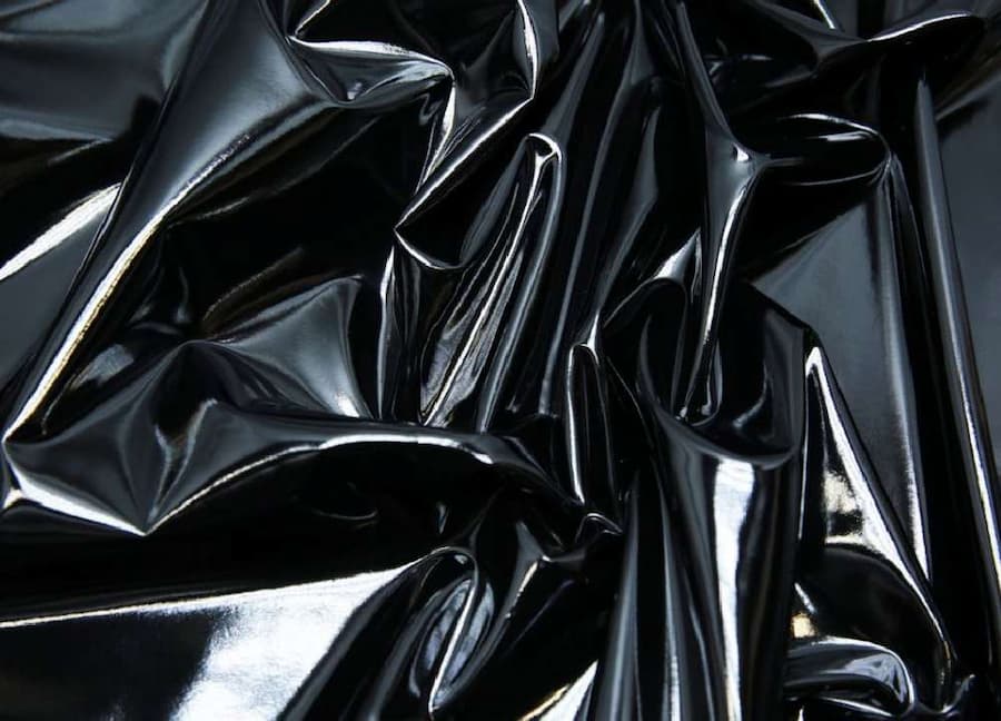 پارچه چرم مشکی براق (ورنی) طبیعی منعطف عروسک کیف کفش Shiny