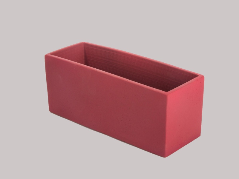 گلدان سنگی مستطیل؛ طبیعی دست ساز رنگ قرمز قهوه ای ( 50*100 40*120) سانتی متر