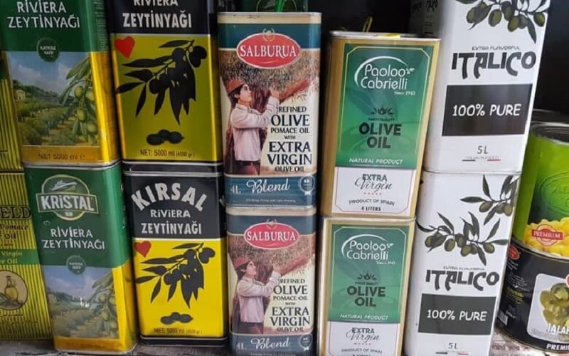 روغن زیتون حلبی خارجی؛ مصرف خوراکی ترکیه اسپانیا بکر فرابکر tin