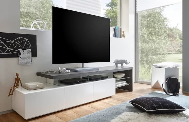 میز تلویزیون ام دی اف؛ سطح براق پایه فلزی ابعاد استاندارد table