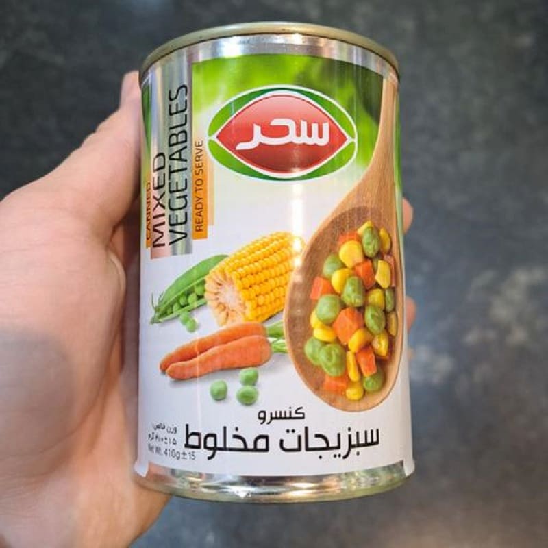 کنسرو سبزیجات مخلوط سحر؛ نخود فرنگی ذرت هویج (380 410) گرمی