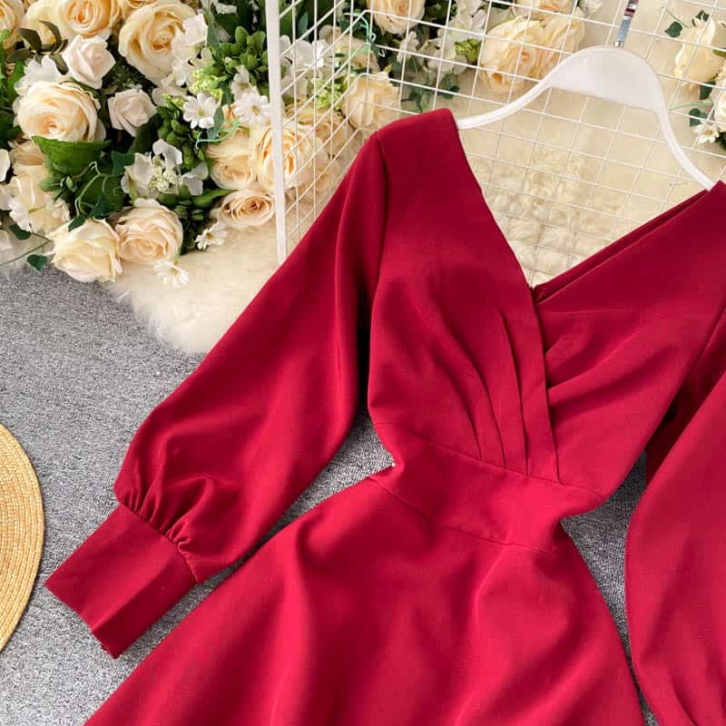 لباس مجلسی زنانه چاق؛ مخمل بلند کوتاه 2 رنگ زرشکی Black