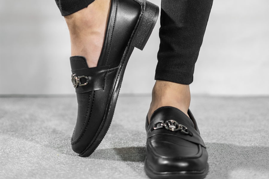 کفش کالج همگام؛ پلی اورتان چرم طبیعی سبک سایز 40 41 42 43 (مشکی قهوه ای سرمه ای)