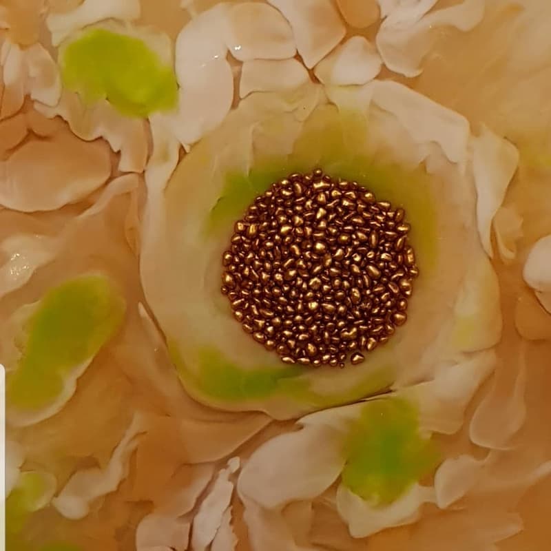 تابلو رزین گل؛ قاب دار سطح صاف دکوراسیون لاکچری Resin