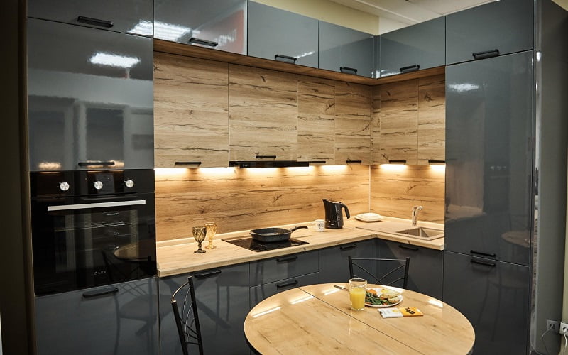 کاشی بین کابینت طرح چوب؛ ضد آب مقاوم برابر گرما (20*120) سانتی متر