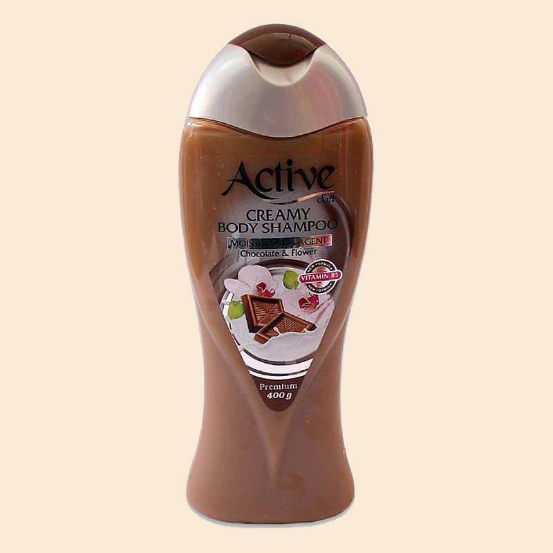 شامپو بدن شکلاتی اکتیو؛ شفاف کننده (سفید آبی قرمز)