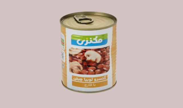 کنسرو لوبیا چیتی با قارچ مکنزی؛ قوطی فلزی (420 700) گرمی Makenzi