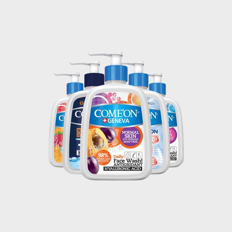 شوینده صورت کامان (فیس واش) پرتقال توت فرنگی 3 نوع چرب خشک نرمال