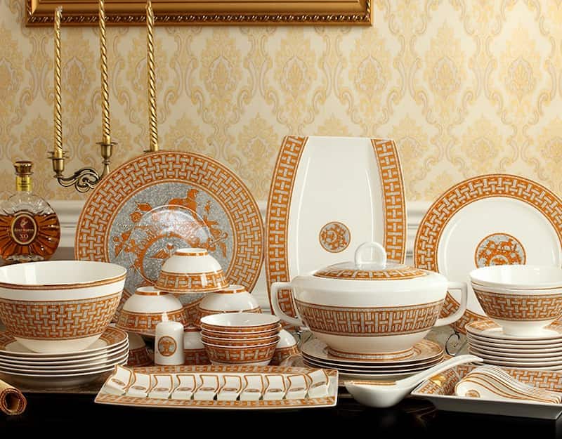 سرویس ملامین ساده؛ سفید زرد فیروزه ای نشکن خانگی رستورانی Cafe