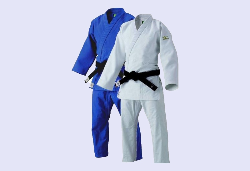 لباس جودو کودکان؛ ژاکت شلوار کتان پنبه 2 رنگ آبی سفید