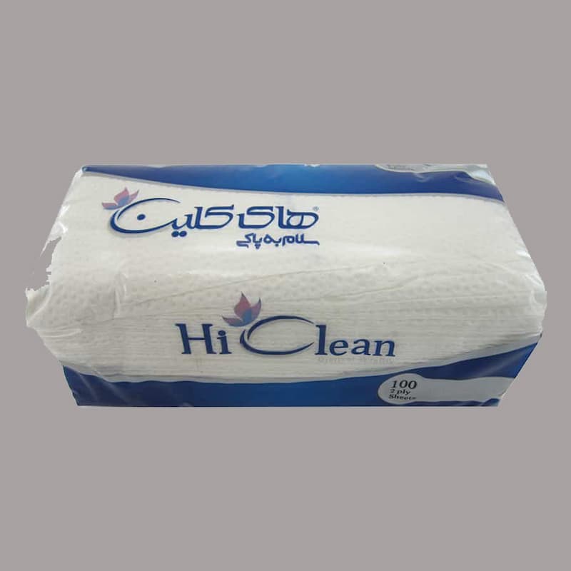 دستمال کاغذی اقتصادی های کلین؛ صد برگ دو لایه نایلونی 3 جنس سلولزی بازیافتی کاغذی