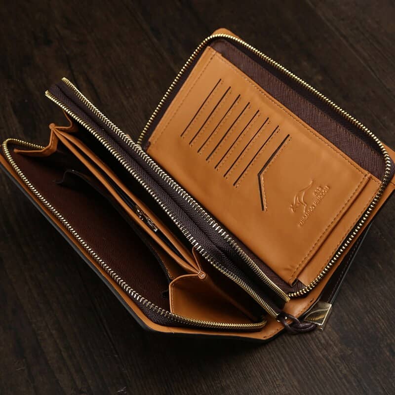 کیف پول چرم مشهد؛ طبیعی (گاوی بزی) دست دوز کتی مگنت