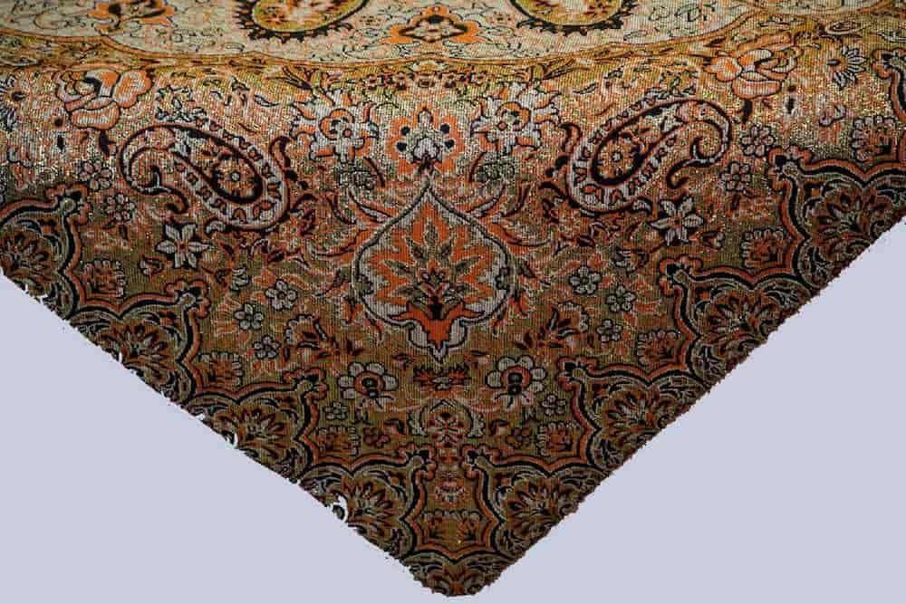 ترمه طرح خاتم؛ پلی استر لباس رانر 2 رنگ قرمز سبز