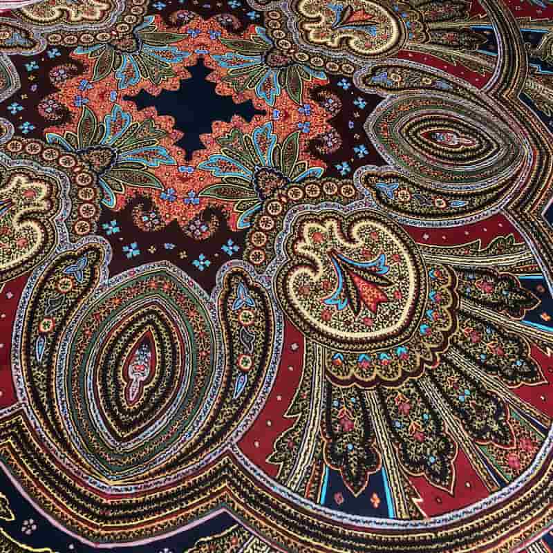 ترمه سناتور یزد؛ ابریشم 3 طرح بوته جقه برگ ماهی پنج پر water absorbent