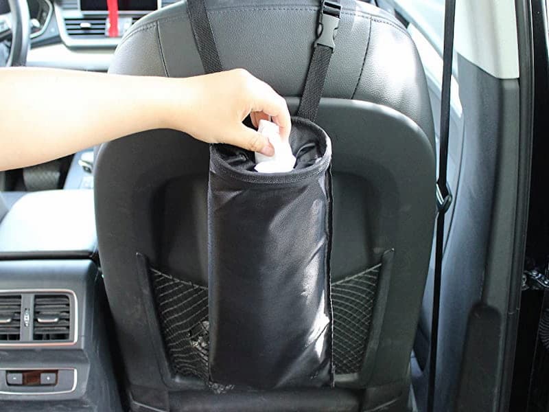 کیسه زباله خودرو تبلیغاتی؛ قابل شستشو پارچه برزنت چرم