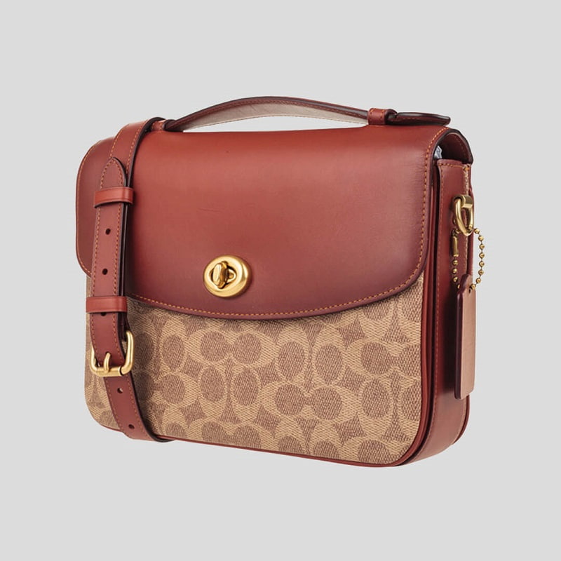 کیف مارک کواچ؛ چرم طبیعی مصنوعی 2 رنگ کرمی زرشکی America