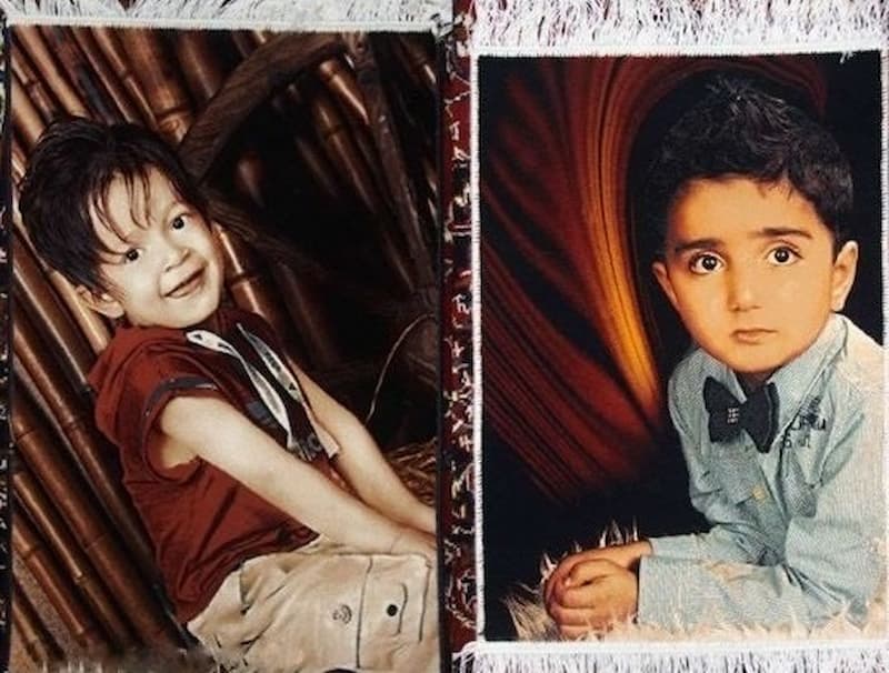 تابلو فرش پسرانه؛ ابریشمی قاب دار 2 نوع دستبافت ماشینی