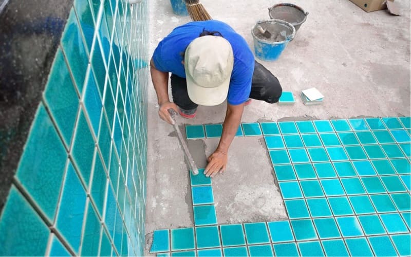 کاشی و سرامیک استخری (مصالح ساختمانی) آبی سفید سورمه ای ضدرطوبت