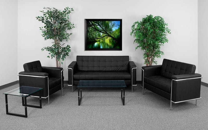 مبلمان اداری پارسه؛ چرم قابلیت تاشو رنگ های تیره طول عمر بالا Pious